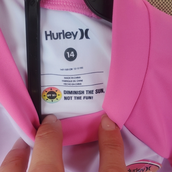 *NWT* Hurley Girl 2pc Swim Set With Long Sleeve Rush Guard - Picture 5 of 5